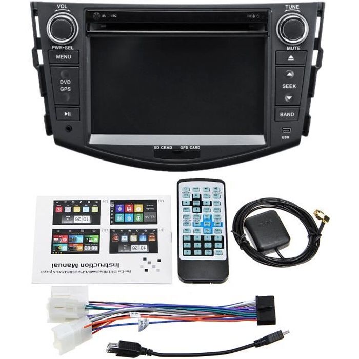 TEMPSA Autoradio 7 pouces 2 din GPS Bluetooth DVD 3G pour Toyota RAV4 06-12