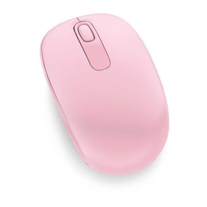 MICROSOFT Mobile Mouse 1850 - Souris optique - 3 boutons - Sans fil - Récepteur USB - Orchidée Claire
