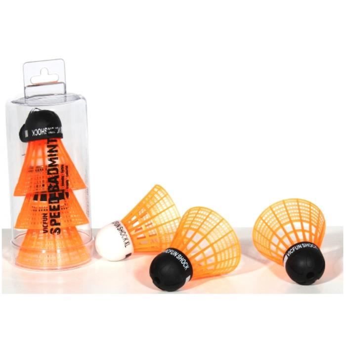 Volant de Speed Badminton VICFUN - Tube de 3 volants - Orange néon