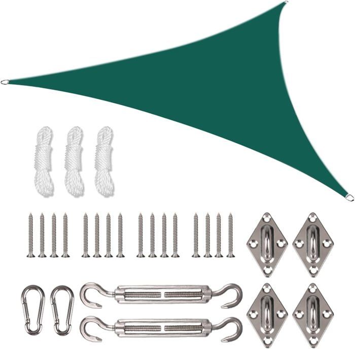 Your GEAR Voile D’Ombrage Caravane 4,5 X 2,4 M – Étanche 5000 Mm – UV 50+ – Avec 3 Mâts Télescopiques Aluminium – Gris Cool