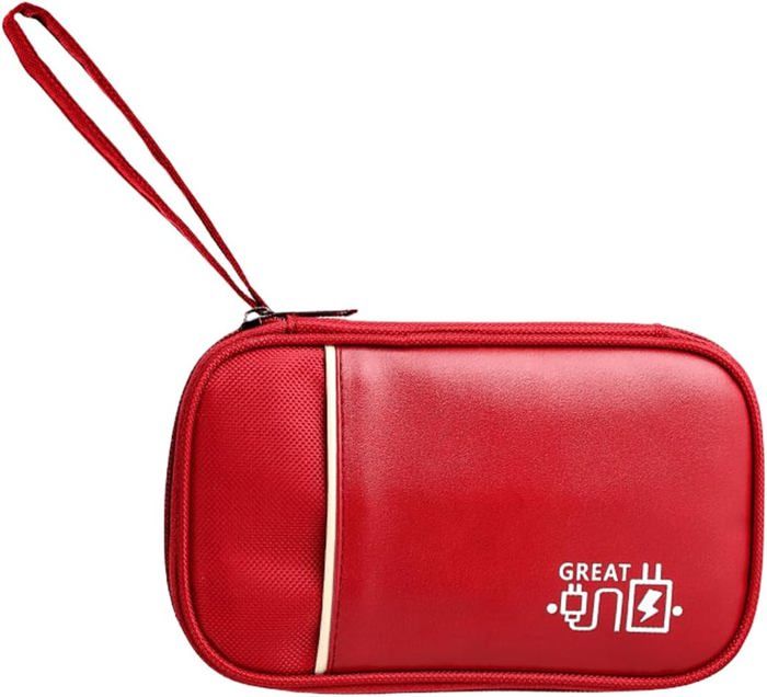 SIMTOP Organisateur Câbles Compact Vert – Sac De Rangement Étui Pour Chargeurs, Power Bank, Câbles USB, Cartes SD – Idéal Voyage, Bureau, Photographie