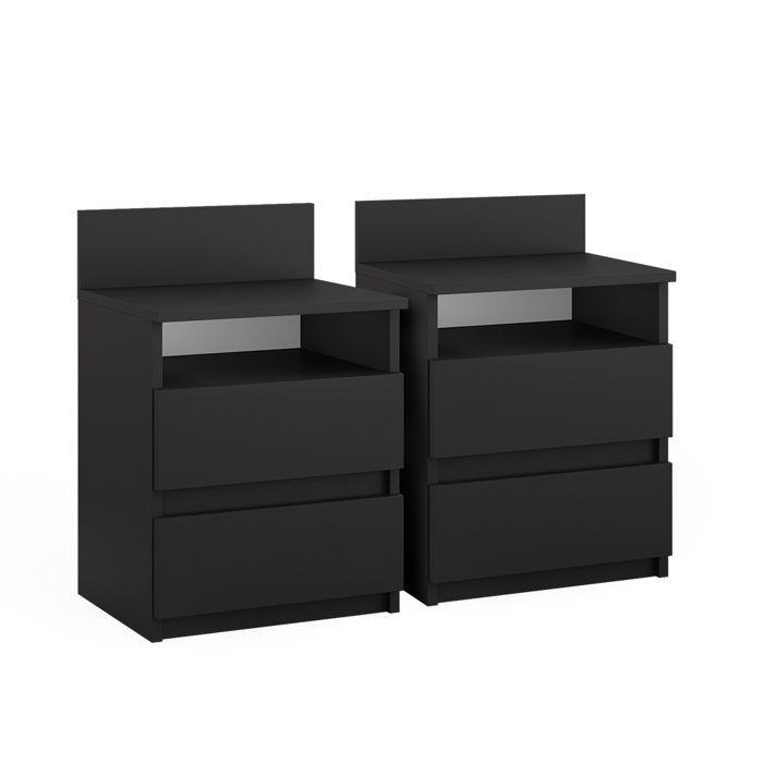 Table de chevet Monty Lot de 2 Noir Vicco 40437 Table de chevet Monty Lot de 2 Noir Vicco 40437