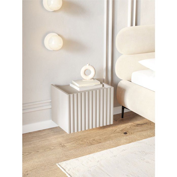 Table de chevet suspendue - FIORRA - 48 cm - grège