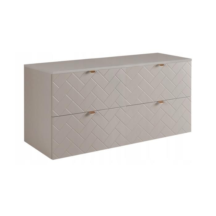 Meuble sous Lavabo 120 cm TREND - avec plan de travail - Cachemire - 120 x 60 7 x 46 cm