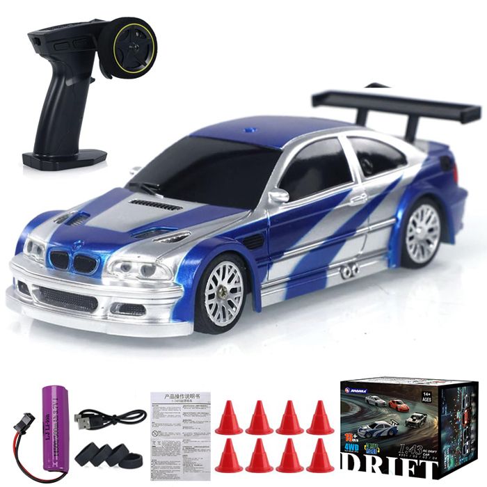 Mini Voiture Télécommandée - Échelle 1/43 - BMW M3 GTR - Haute Vitesse - 4WD - Neuf