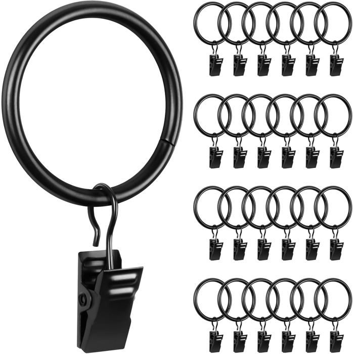 Lot De 40 Anneaux De Rideau à Ouvrir, 50 Mm, Anneaux Ronds, Clips De Rideau De Douche Pinces En Metal Pour Rideaux Et Tringles A Rideaux Argentes 88326752