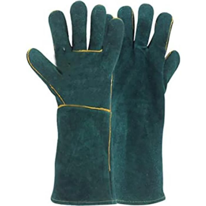 Comparer les prix de Gants manipulation animaux Crrynuo cuir vache vert foncé 40cm anti-morsures chat chien oiseau reptile YYV