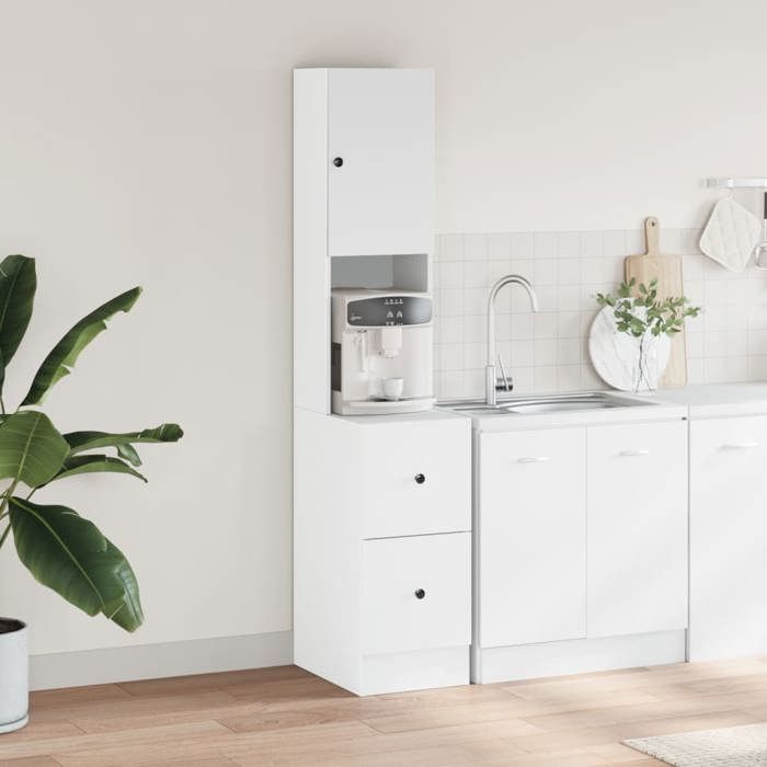 Blanc Armoire/Cabinet de cuisine - mango - avec rangement - blanc 35x50x180 cm bois dingénierie FR612