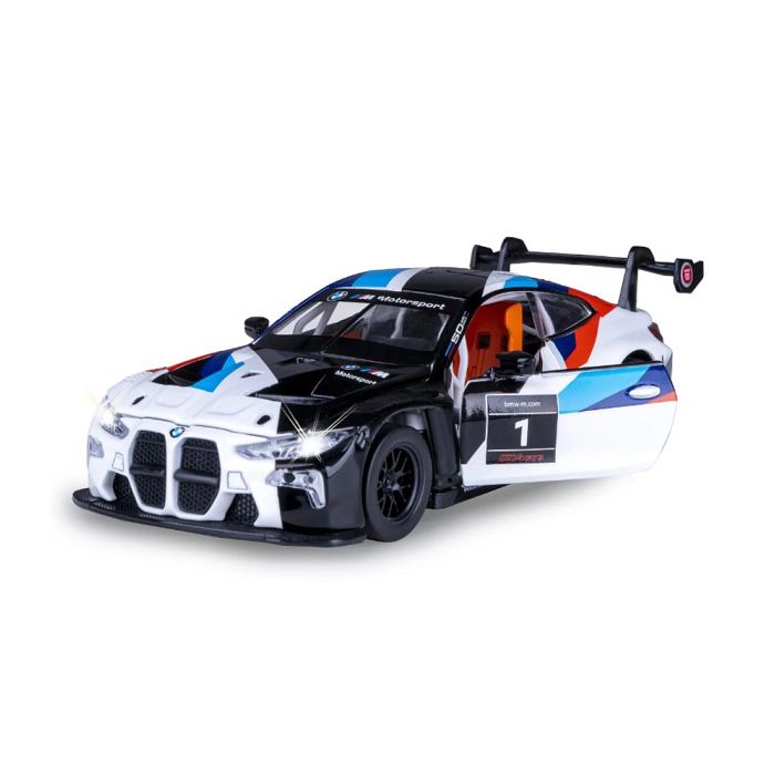 Voiture miniature - JAMARA - 402630 - BMW M4 GT3 DIECAST 1:32 - Blanche - Portes ouvrantes LED & sons