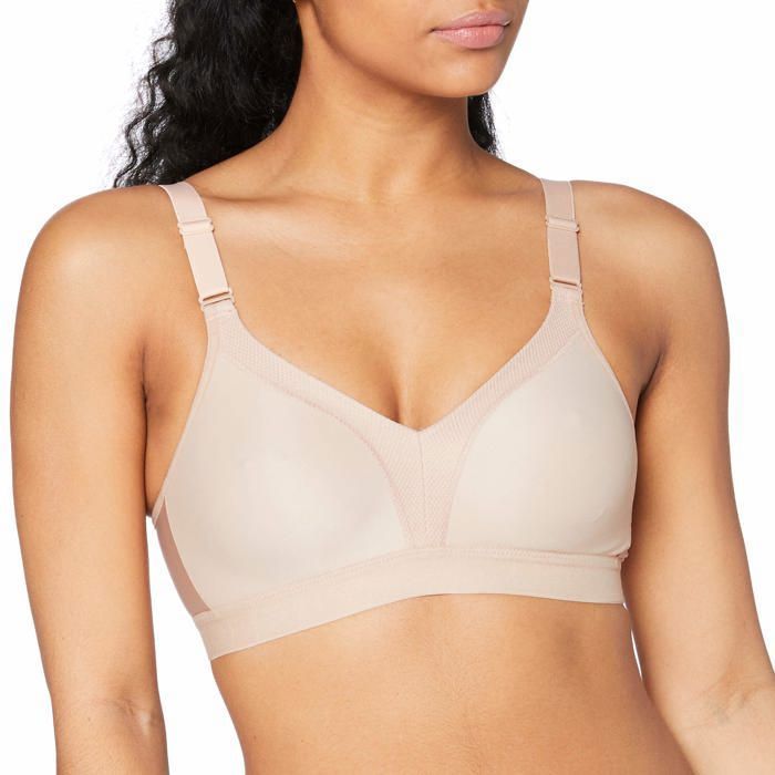 Soutien-gorge de sport - TRIACTION - 10184765 - Beige - 77% polyamide 23% élasthanne - Fermeture macramé