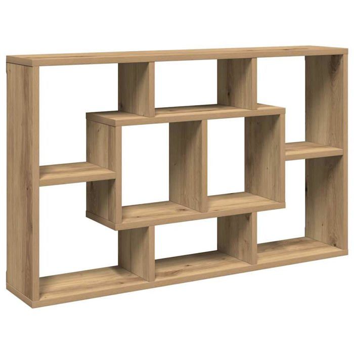 Étagère murale flottante - vidaXL - 85x16x525 cm - Chêne artisanal - Bois dingénierie - 8 compartiments