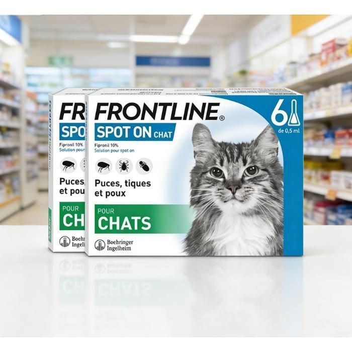 Comparer les prix de Frontline Spot-On Chat 2*6 Pipettes convient aux chats dès 1 kg et chatons dès 2 mois dâge