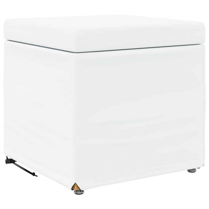 HOT SALE®Tabouret de Bar - 1 PLACE - Fauteuil/Chaise à manger JILLS 41x41x40 cm - Blanc Cuir Synthétique et Bois Composite 459544CC