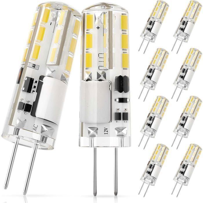 G4 LED Ampoule 1.4W Equivalent 10W Halogène Lampe AC/DC 12V Blanc froid 6000K 100LM Non-Dimmable - 10 Pièces