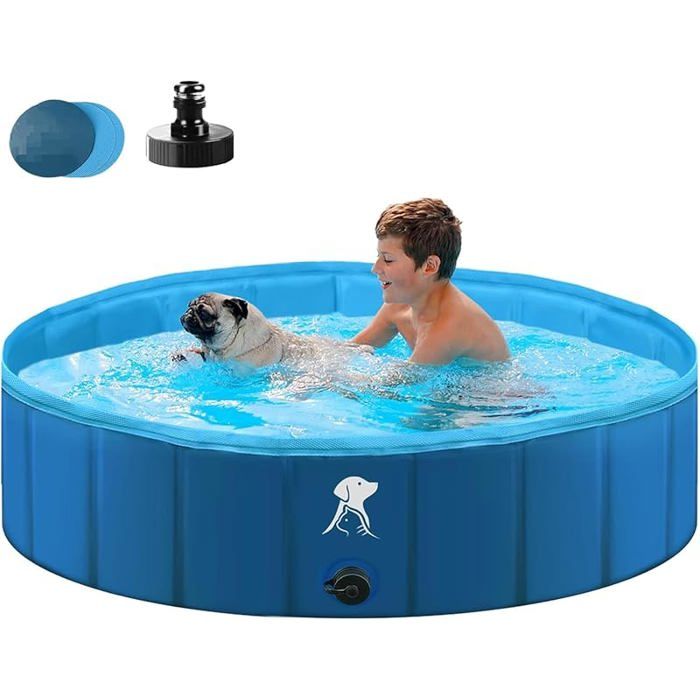 - Piscine pour Grands Chiens et Petits Chiens - Pataugeoire Pliable et transportable - 140 x 30 cm - Stable et 140  ABRI DE PISCINE