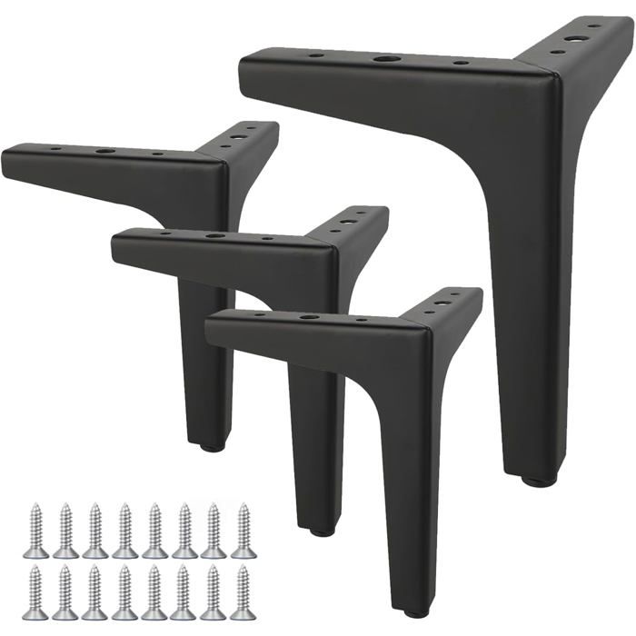 Pied de Meuble Charge 800 KG - Support de Table Hauteur 10 cm - Noir