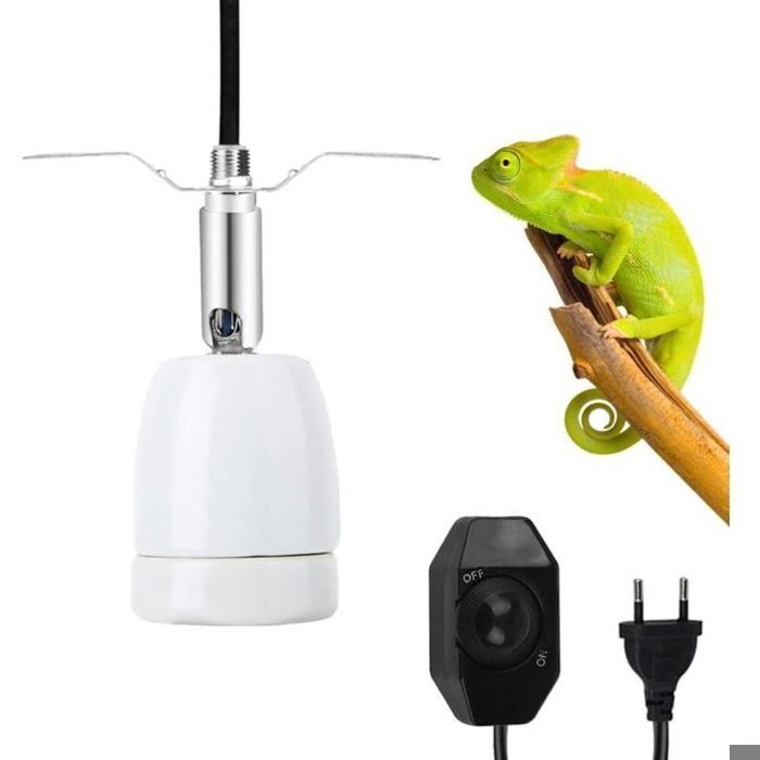 Lampe Chauffante Tortue E27 Lampe Chauffante Terrarium en céramique avec interrupteur 360° pivotant lampe tortue terrestre