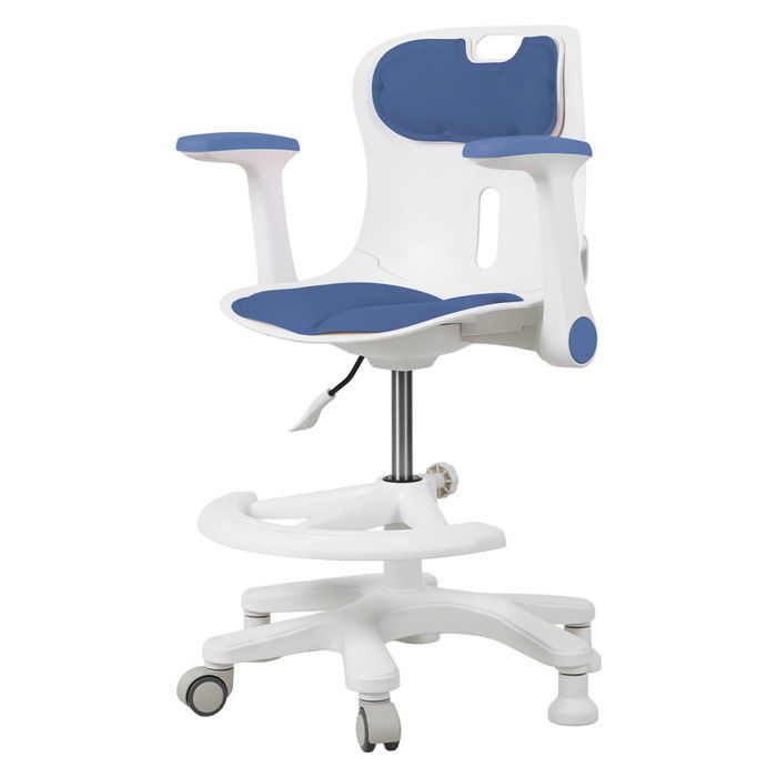 Chaise Bureau Enfant – FIANAO – Hauteur Réglable 38-50 cm – Repose-pieds Ajustable – Dossier Ergonomique – Rotation 360°– BLEU