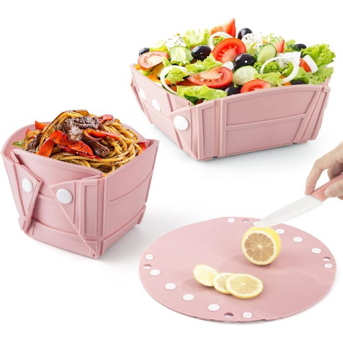 Bol pliable - Bols pliables portables en silicone de forme personnalisable pour le camping - Se plie en bol assiette ou tasse - In