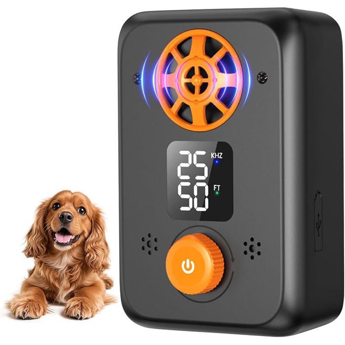 Anti Aboiement Chien Ultrason Puissant Appareil Anti Aboiement Ultrasonique Chien avec 5 Fréquences Ajustables 3