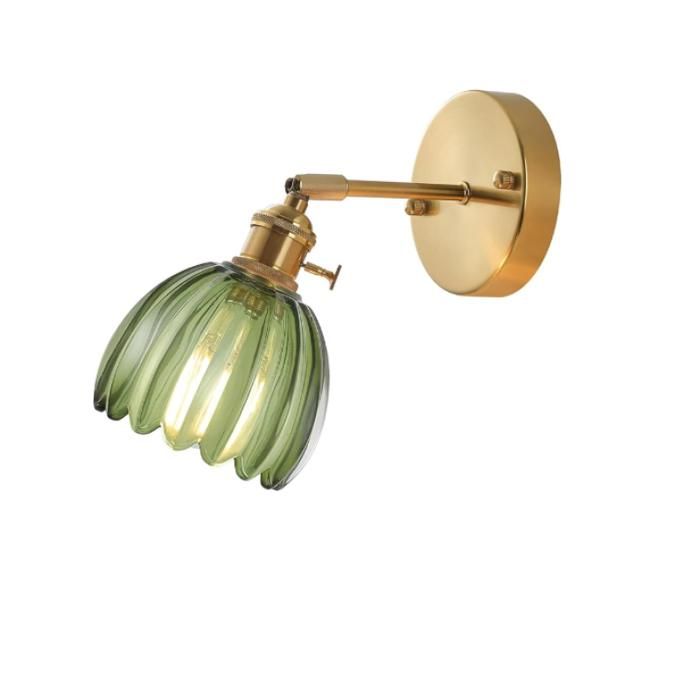 Applique Murale Vintage en Verre avec Douille E27 et Interrupteur Rotatif Applique Murale Décorative avec lot de 1 Vert LUSTRE