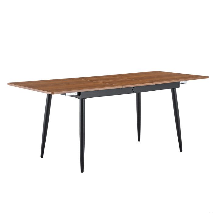Table à manger rectangulaire 1905 x 80 cm style industriel aspect bois Walnut pieds métal noir 6 à 8 personnes JOINERY