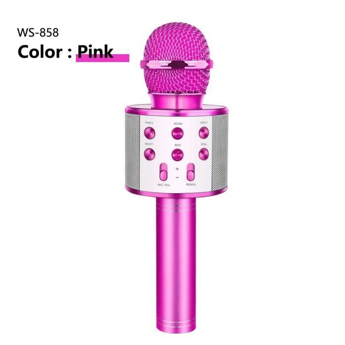 Microphone de karaoké sans fil GeschenPark pour enfants de 3 à 14 ans -  Rose - Cdiscount Jeux - Jouets