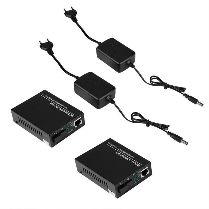 Lot De 2 Convertisseurs Fibre Optique TYCO PEL-MC-10/100MMST Ethernet