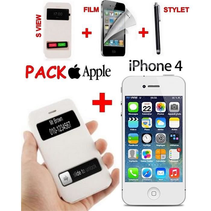 APPLE IPHONE 4 + VIEW COVER + FILM + STYLET - Cdiscount Téléphonie