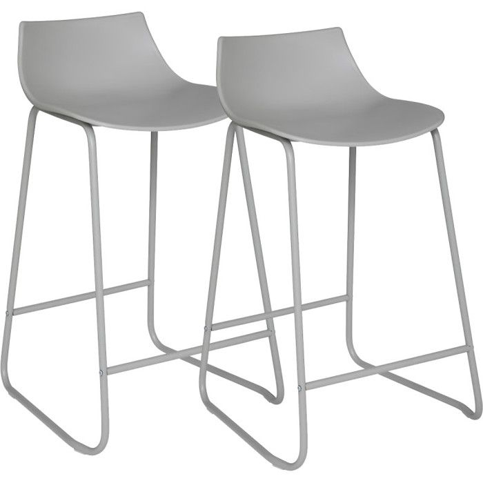 Lot de 2 tabourets bar Design Otac Atmosphera - 47x48 5x82 - Gris Lot de 2 tabourets bar Design Otac Atmosphera - 47x48 5x82 - Gris