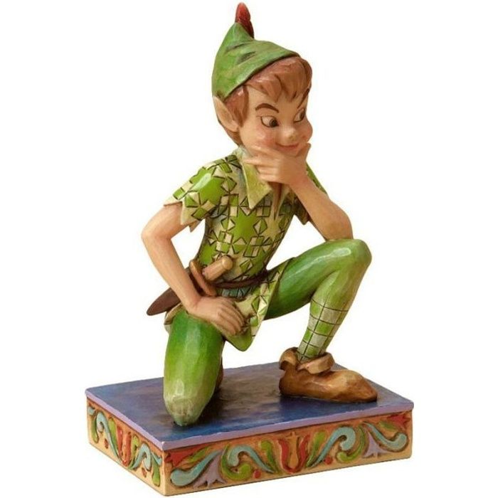 figurine - disney tradition by jim shore - peter pan childhood champion - effet bois - hauteur 11 cm