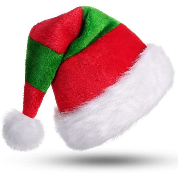 Bonnet De Noël Adulte Style Père Noël - En Peluche Douce, Double Doublure, Pompon, Pour Fêtes Et Cadeaux Famille