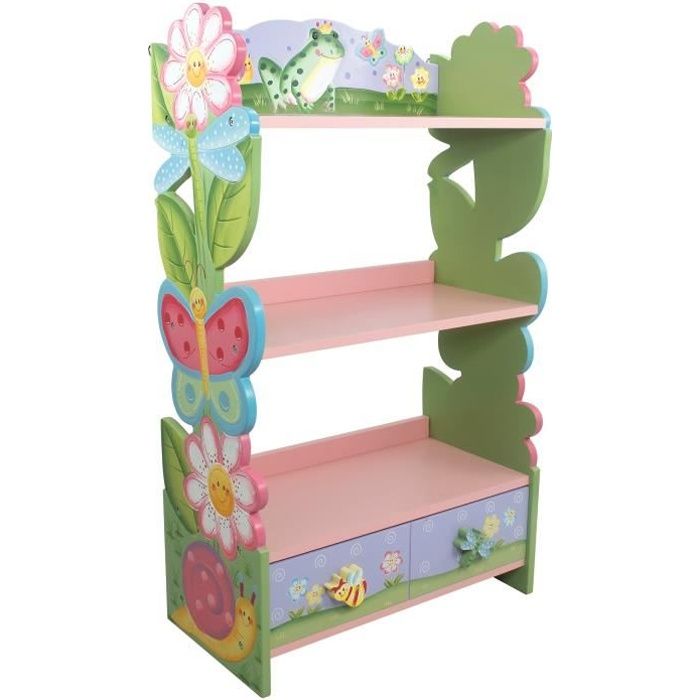 Bibliothèque enfant - Teamson Kids - Jardin Magique - 3 étagères - Multicolore
