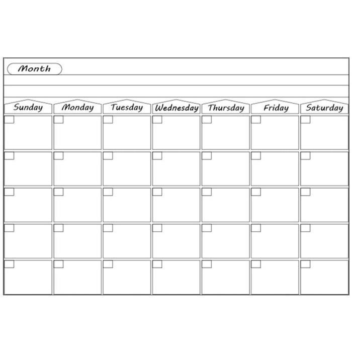 Tableau magnétique avec planning mensuel