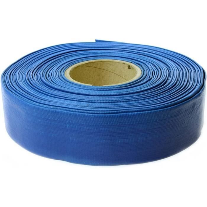 Tuyau Plat D'évacuation 65mm - 20 Mètres - PVC Renforcé Polyester Pour Pompe, Piscine, Irrigation