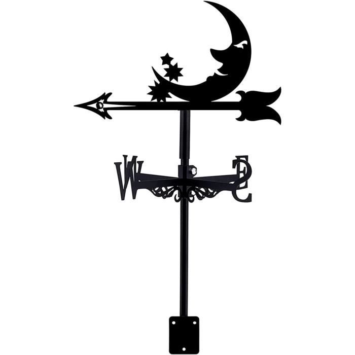 Girouette En Métal - Silhouette De Calèche - Rétro - Noir - Indicateur