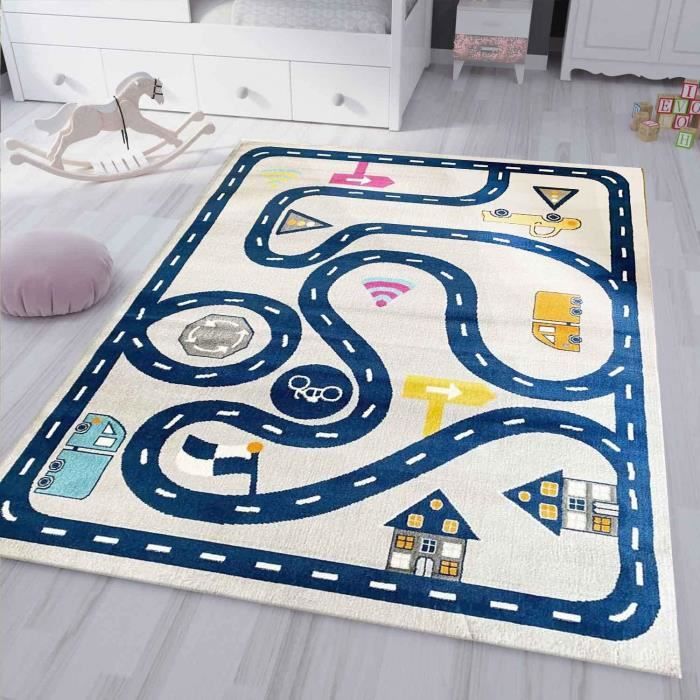 Tapis De Jeu Enfant - Circuit De Voiture - Volcans Et Dinosaures 120 X 170 Cm 89314597