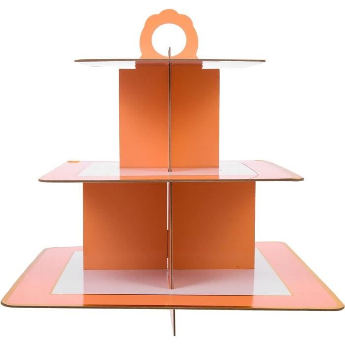 Présentoir à Cupcakes à Licorne 3 Niveaux Carton Support de Petit Gâteau pour Bébé Shower