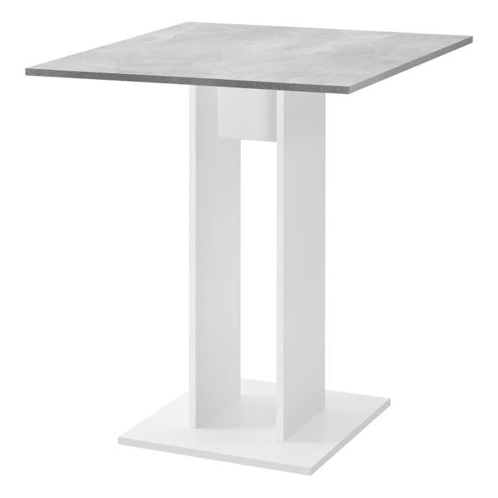table salle à manger carrée 65 cm gris blanc - classique - intemporel - a monter soi-même
