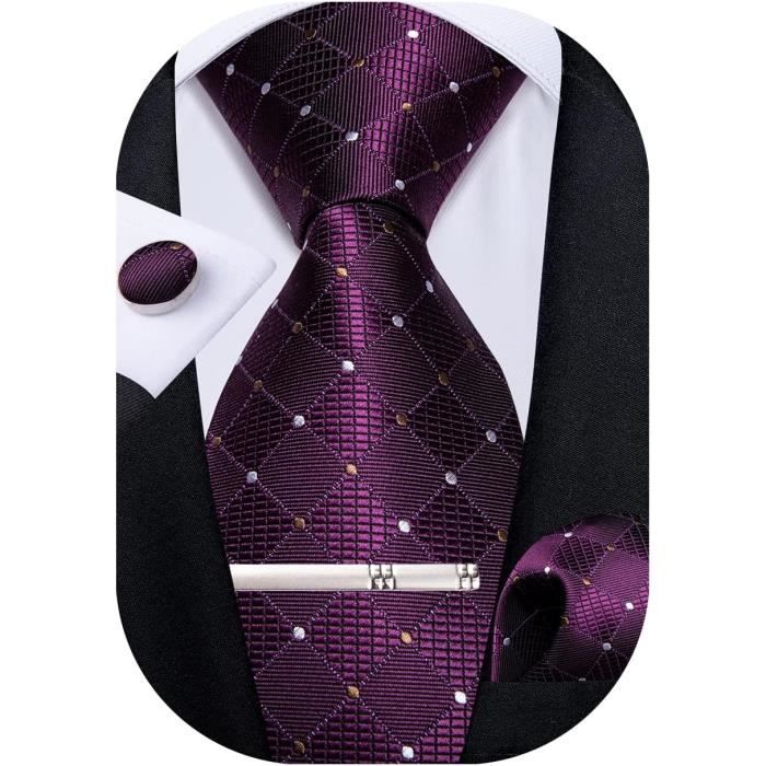 Cravate Homme Manzo 100% Soie, Gris Argent, Motif Géométrique - Mariage, Cérémonie