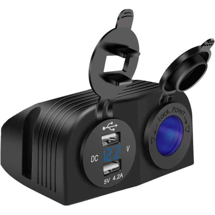 Ygl 4 2A Double Usb Chargeur Moto tanche 12V 24V Prise Allume Cigare ygl-4-2a-double-usb-chargeur-moto-tanche-12v-24v-prise-allume-cigare