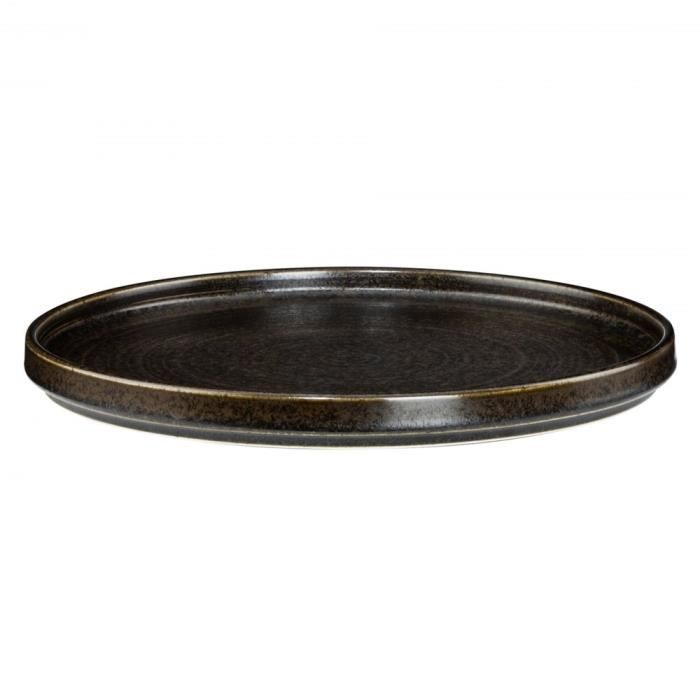 Assiette plate - Verlo - Iron - Diamètre 30 cm - Céramique - Noir