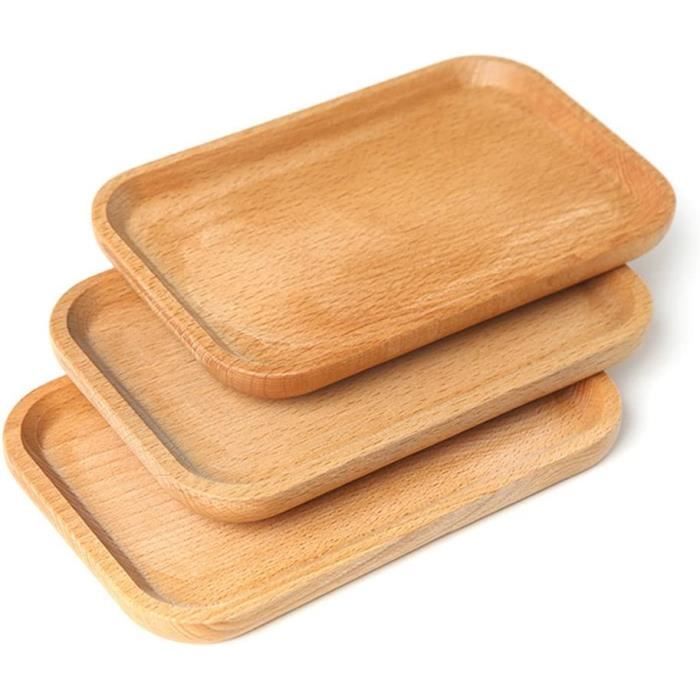 Creation India Craft Lot De 3 Plateaux De Service Décoratifs En Bois Pour Thé, Café, Petit Déjeuner, Dîner, Salle à Manger, Décoration De La Maison Et De La Cuisine