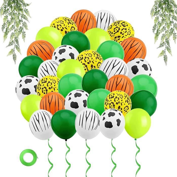 Doyomtoy – Décoration Anniversaire Léopard – 32 Pièces : Ballons, Bannière, Toppers Pour Fête Enfant