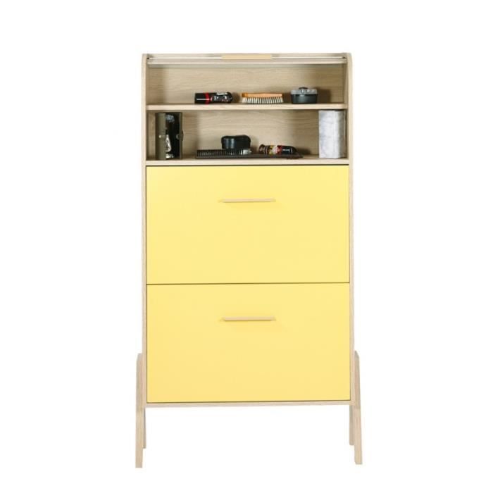 Meuble A Chaussures Vintage Rideau Chene Portes Couleur Coloris Des Portes Et Tiroirs Abeille Jaune Achat