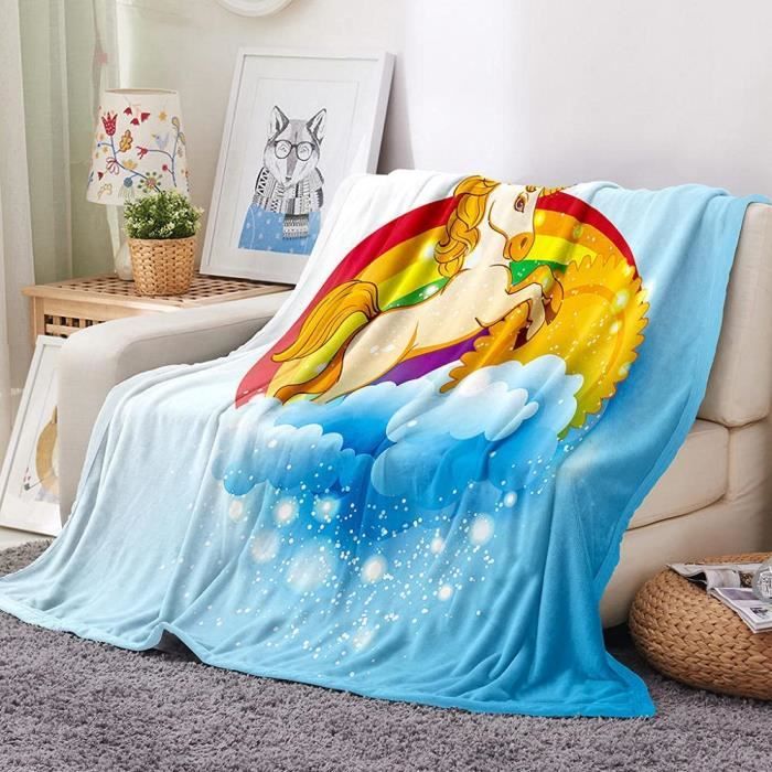 Couvertures et Plaids Sherpa Throw Blanket Licorne Flanelle Couverture