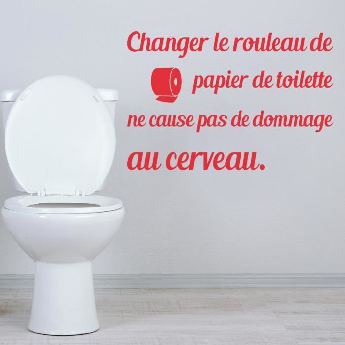 Stickers Toilettes Wc Lettrage Humour Citation Rouge 400x240 Mm Cdiscount Maison