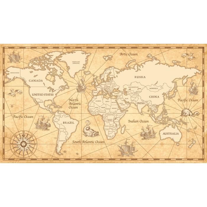 vieille carte du monde Carte Monde Ancienne Achat Vente Pas Cher vieille carte du monde