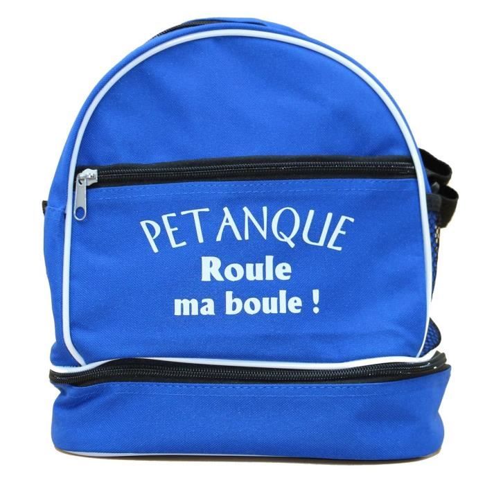 Sac bandoulière pour 3 boules de pétanques - Roule ma boule - bleu