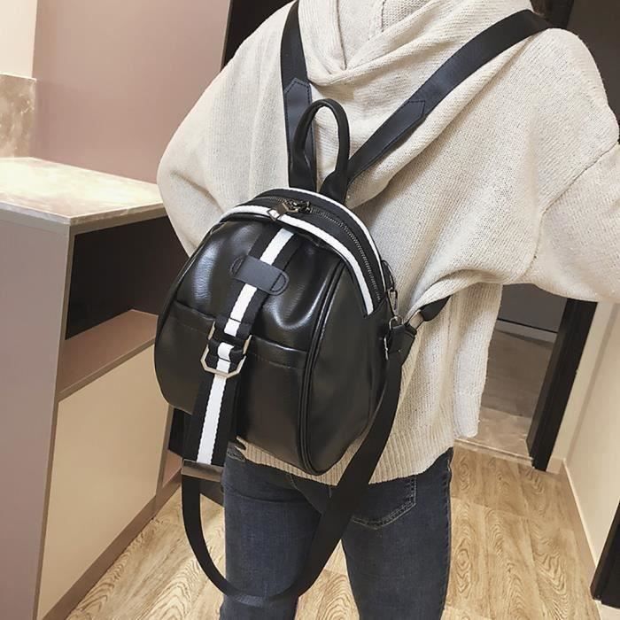 Sac à dos femme gris simili cuir